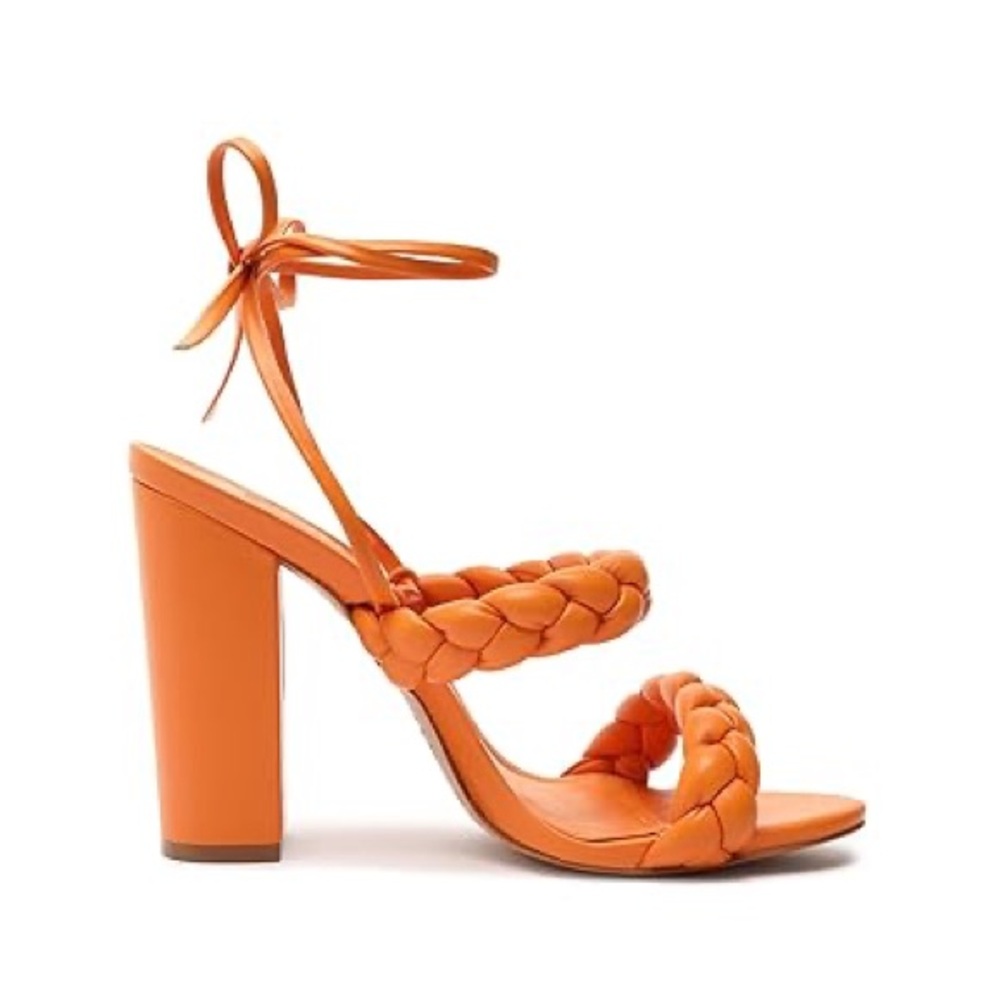 SCHUTZ Orange Sandals Braided Heel